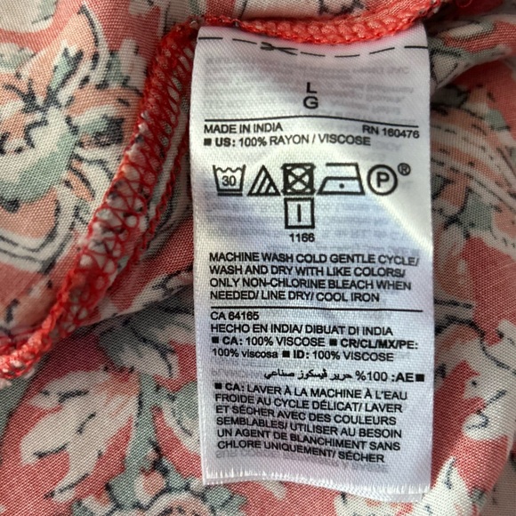 NWT Old Navy Maxi Dress, Orange with Seafoam Green and White pattern, size Large - Picture 7 of 9